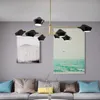 Nordic living room chandelier lamp post modern minimalist creative fashion art wrought iron Led light study bedroom bedroom