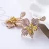 Lyx blomma droppe örhängen mode petal design asfalterad färgstarka zirkon örhängen för kvinnor xiumeiyizu nya smycken export Brasilien T200225