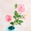 Moda 3 teste 65 * 8 cm fiori artificiali bouquet di peonia 12 colori bouquet da sposa in seta vivido rosa finta per matrimonio T2I256