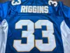 Tim Riggins #33 Friday Night Lights Paanthers 영화 남자 축구 유니폼 모든 스티치 블루 S-3XL 고품질 무료 배송