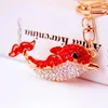 Zwierząt Dolphin Wisiorek Key Pierścionki Dziewczyna Klucze Samochodowe Łańcuchy Rhinestone Kryształ Metalowy Torba Stopu Charm Torebka Keychain Decor Pink Blue Red Black