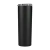 20oz Skinny Tumblers Cups Rostfritt Stål Dubbelmur 20 Oz Tumbler Vakuum Isolerad Straight Bottle Flask Thermos Beer Kaffe Muggar Med Lock