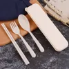 Wheat Straw Cutlery Set Portable Camping Tablewarel Spoon Fork Chopsticks Cutlery Sets Dinnerware