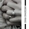 Womens Round Gemstone Silver Engagement Ring Jewelry Simulated Diamond Rings For Wedding