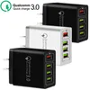 4 Ports Usb chargeur rapide QC3.0 Eu US AC Accueil Voyage Chargeur mural Adaptateur secteur Prise pour Samsung S8 S10 Note 10 Htc Android téléphone pc