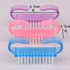 Plastic Handle Grip Nail 3 Color Nail Toe Cleaner Brush Fingernail Scrubbing Cleaning Brushes,Pedicure