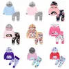 Kids Designer kleding meisjes bloemen bloemen kleding sets jongens camo gestreepte hoodie broek pakken lange mouw ins brief jas Pant Outfits B6776