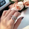 Klassiek voor vrouwen Ronde eenvoudige sieraden Dubbeldeks open type ringset Frankrijk Kwaliteit Gouden Rose Goud Superieure kwaliteit H 3278