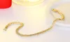 OMHXZJ Tutta la Personalità Moda OL Donna Ragazza Regalo Oro Catena Laterale Completa 18KT Bracciale in Oro Collana Set di Gioielli SE423717500