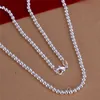 Nuova collana in argento sterling nusta 18 pollici*4mm collana a perline cava