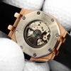 2020 Luxus-Herren-Designeruhren mit schwarzem Kautschukarmband und goldenem Gehäuse, automatische mechanische Uhrwerk-Armbanduhren, Montre De Luxe Pour Homm2400173