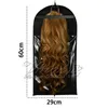 Janela PVC zip lock extensões do cabelo humano 4 New Color peruca Pacote Bolsas Cabelo Hanger Dust-proof Hanging Hanger embalagem saco de armazenamento com Hanger