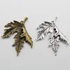 Groothandel 20 stks veel grote esdoornblad legering charme hanger retro sieraden DIY sleutelhanger Tibet zilveren hanger voor armband oorbellen 54x44mm