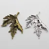 Partihandel 20st Lot Big Maple Leaf Alloy Charm Hängsmycke Retro Smycken DIY Keychain Tibet Silver Pendant för armband Örhängen 54x44mm