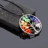 Multicolor Natural Stone Chakra Tree of Life Necklace Pendants Buona fortuna Roccia irregolare Collane Gioielli Fashion Will e Sandy New