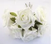 Gratis verzending Groothandel 6.5 cm ivoorkleur EVA Rose Flower Bouquet / Wire Stam / Wedding Flower (72pcs / lot) 0267001005