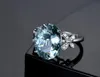 Doğal Donanma Topaz Kelebek Halkası Kadınlar039S 925 STERLING Gümüş Prenses Kesme Kadınlar039S Taşlar Nişan Elmas Takı 5881751