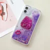 Kırmızı Dudak Şarabı Cam Tasarım Glitter Sıvı Quicksand Case için iPhone 11 Pro MAX 11 XS MAX XR X 8 7 6 PLUS2645676