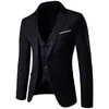 SHUJIN classique 3 pièces hommes Blazers costume ensembles hommes solide formel Blazer veste + gilet + pantalon affaires costumes ensembles robe affaires