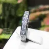 Real Eternity ring Luxe Volledige Princess-cut 5A Zirkoon Geboortesteen 925 Sterling zilveren Vrouwen Trouwring Engagement Band gift