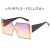 Wholesale Of New Type Large Metal Frame Conjoined Sunglasses Women's Square Frame Tinted Sunglasses Cross Border Sales Of Goggles