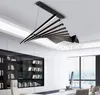 LED pós-moderna Ferro Acryl Black White Fishbone Lamparas de techo do candelabro do brilho iluminação para Foyer MYY Bedroom