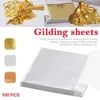 100pcs Art Craft Paper Imitation Gold Silver Copper Leaf Foil Paper Gilding Art Accessories DIY Craft Decoration