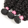 Brasilianisches lockiges Haar-Webart 3 Bündel mit Spitzenverschluss Freies Teil 4x4 8A 100% Unverarbeitete brizilianische enge Curl-Haare Weben von Bündeln