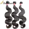 Bella Hair® 8-30 Pacotes de Cabelos Peruanos Não Transformados Cabelo Natural Weave Black Body Wave Human Human Human Weft 3 pc / lote Freeshipping Julienchina