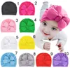 Baby elastiska hattar bubbla båge spädbarn barn tjejer boho hatt beanie halsduk turban huvud wrap cap headscarf tillbehör