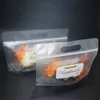 Ücretsiz Kargo Yukarı Mat Şeffaf Zip Kılıfı 100pcs Handcraft Doypack Ambalaj Çanta Çiçek Baskılı Buzlu temizleyin Gıda / Kavun tohumları Carry Standı