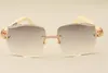 fabrycznie bezpośredni luksusowe modne okulary przeciwsłoneczne 3524014 Naturalne białe rogi lustro nogi okulary przeciwsłoneczne grawerowanie soczewki prywatny zwyczaj