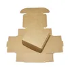 5,5 * 5,5 * 2,5 cm Presentförpackning Brun Kraft Papperslåda Små vikbara hantverk Papperslådor Candy Smycken Matpaket Paperboard Box 50pcs / Lot