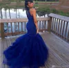 Royal Blue Prom Dresses 2020 New Back Mermaid Hard Beadings Evening Party Gowns Indian Black Girl Dress Vestido De Festa For Women Special