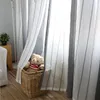 Cortinas transparentes Minimalismo nórdico sala de estar dormitorio estudio cortina ventana Pantallas semitransparentes de rayas grandes