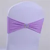 16 Colors wedding chair cover spandex chair cover sash bands crown shape chair buckle sash for home party meeting accessories