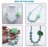 Fashion Spring Color Girls Beads Necklace With Rose Flower Child Kids Chunky Bubblegum Necklace Handade Jewelry For Gift