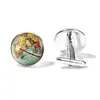 SONGDA Vintage Earth World Map Cufflinks Globe Planet Art Photo Crystal Glass Dome Shirt Cuff Links for Men Personalized Gemelos