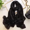 Surdimensionné musulman plaine Hijab écharpe femmes bulle en mousseline de soie écharpe bandeau châles et enveloppes solide Foulard Femme Pashmina foulards Headsc7353397