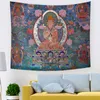 Andlig Tapestry Buddhism Vägg Hängande Dekoration Guanyin Tenture Hem Vardagsrum Inredning Etnisk Väggmålning Matta