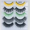 3D Vizon Kirpikler Doğal Yanlış Eyelashes Uzun Kirpik Uzatma Sahte Sahte Göz Lashes Makyaj Aracı 5 Çift / takım RRA1472