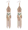 Bohemia Feather Earring for Women Fashion Jewelry Beads Tassel Dangle Long Earrings Dream Catcher Drop Earrings DA300