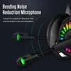 För PS4 Gaming Lysous LED-hörlurar 4D Stereo RGB Marquee hörlurar Headset med mikrofon för Xbox One / Laptop / Dator Tablet Gamer A20