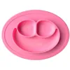 Baby Silicone Bowls Dishes Plates Food Grade Silicone Non slip Cute Bowl for Baby One-piece Dish Dining Mat RRA2839-8