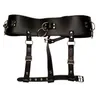 Black Pu Leather Femmes sous-vêtements Pirèmes Dispositions Belt Magic Wand Holder Fetish Besure vibrant Panty Harnness Sexy Lingerie6299054