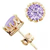 Gros mode couronne or couleur boucles d'oreilles femmes Brincos De Prata hommes CZ cristal bijoux Double boucle d'oreille