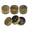 New Bronze Brass 40mm 3 pezzi Grinder Smoking in lega di zinco Crusher Spice Herb Metal Grinders