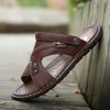 Sommar läder sandaler män utomhus strand sandaler bekväma mode mens andningsbara gummi flip flops skor 2020 stora storlekar 46