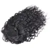 KINKY CURLY Pferdeschwanz-Haarteil für schwarze Frauen, Kordelzug, Pferdeschwanz, brasilianische Haarverlängerung, Clip in natürlichem Schwarz, 1b, 45,7 cm, volles Ende