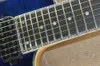 Guitare électrique bleue à 7 cordes, avec touche en ébène, placage d'érable flammé, peut être personnalisée, vente en gros d'usine